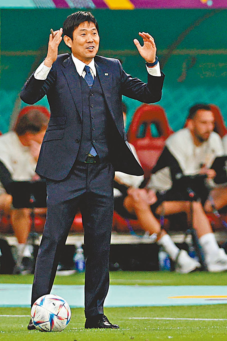 ◆森保一的「神調動」助日本隊反勝德國。 法新社