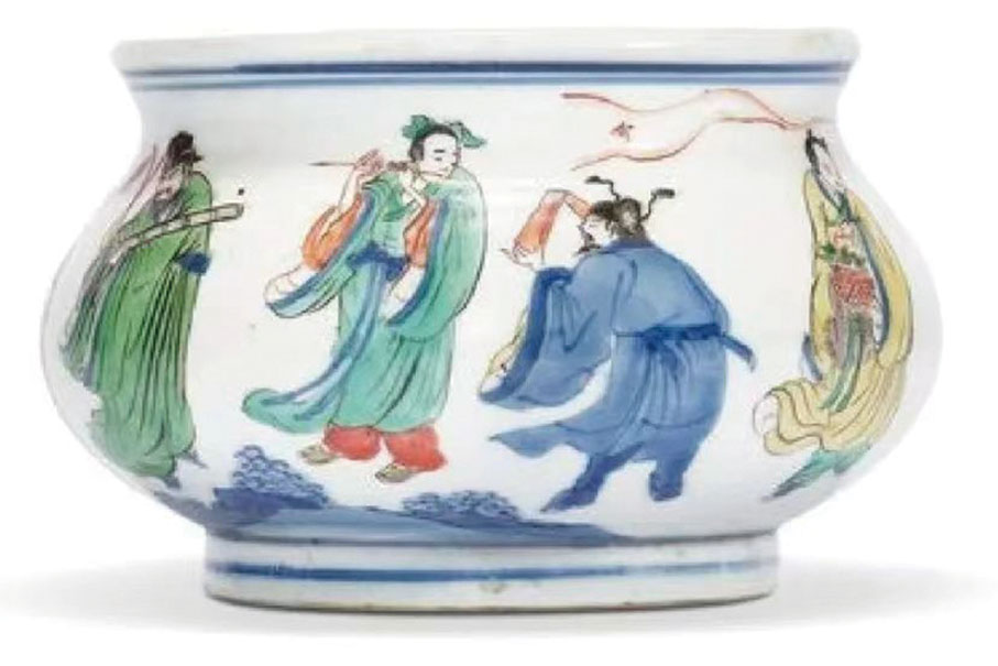 ◆ 康熙 丙子年五彩八仙圖香爐