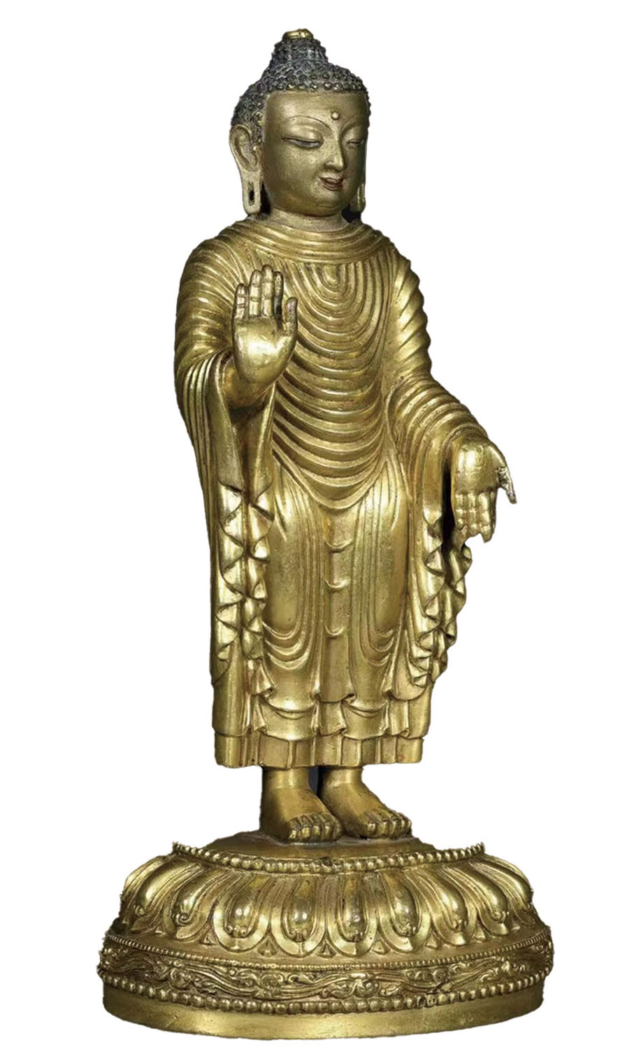 ◆ 明永樂 鎏金銅彌勒佛立像