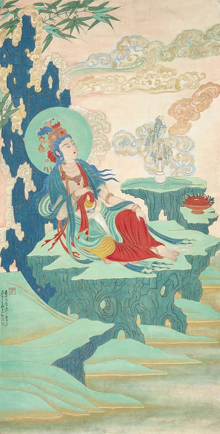 ◆ 張大千《臨敦煌水月觀音》