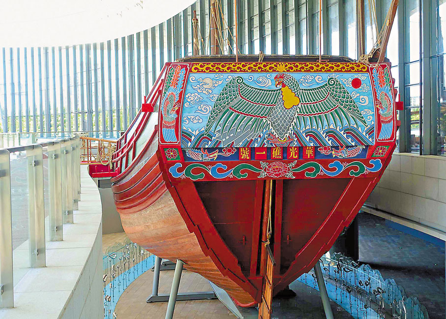 ◆由武漢理工大學中國船史研究會設計的「華光礁Ⅰ號」復原船。