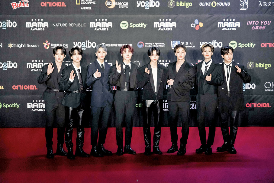 ◆ 男團Stray Kids亮相紅地毯，並贏得了「全球Fans Choice獎」 。