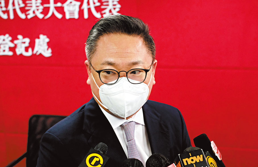 ◆ 孫偉勇指自已作為孫中山家族後人，其參選政綱就是要傳承家風、發揮專業、關注青年、凝聚華人，文化共融，弘揚中華文化。 香港文匯報記者涂穴  攝