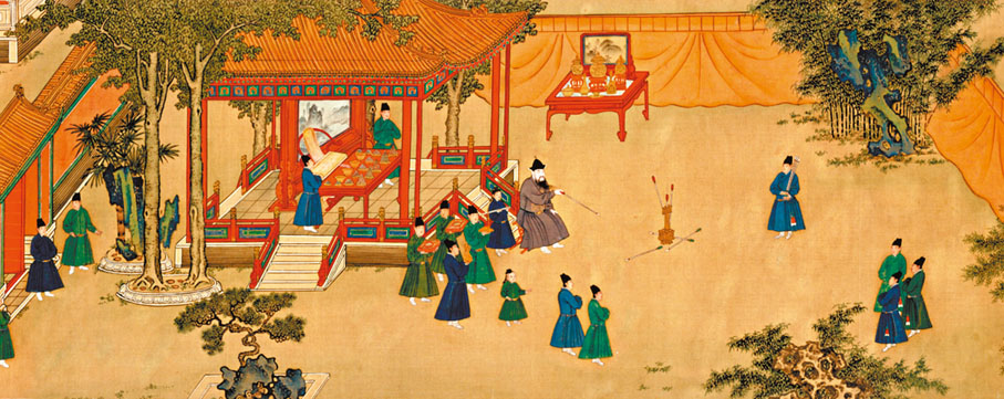 ◆《明人朱瞻基行樂圖卷》 圖片來源：北京故宮博物院