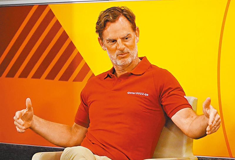 ◆朗奴迪保亞以宣傳大使身份出現在卡塔爾世界盃。香港文匯報特派記者郭正謙  攝