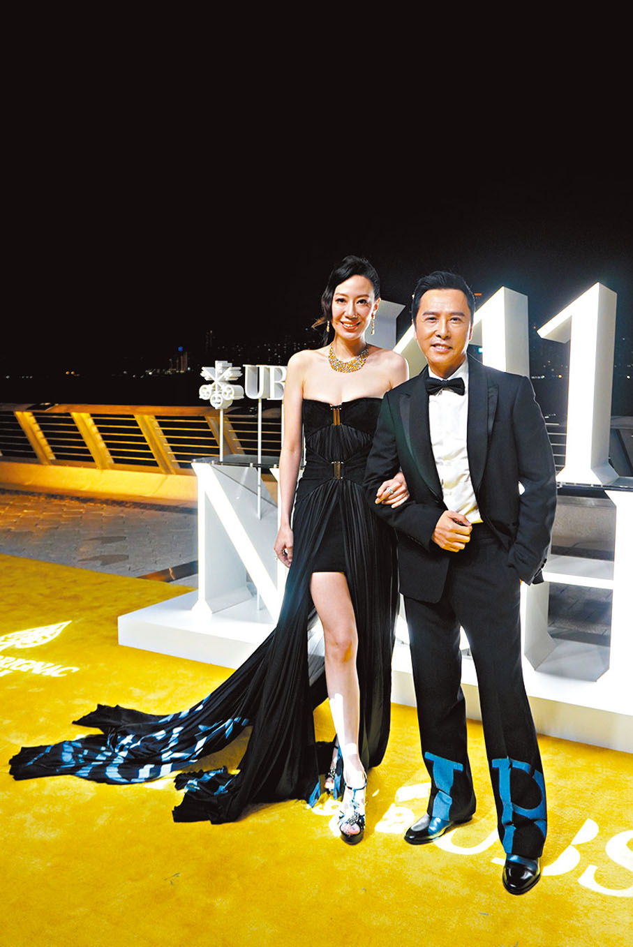 ◆甄子丹和太太汪詩詩前晚恩愛現身活動。