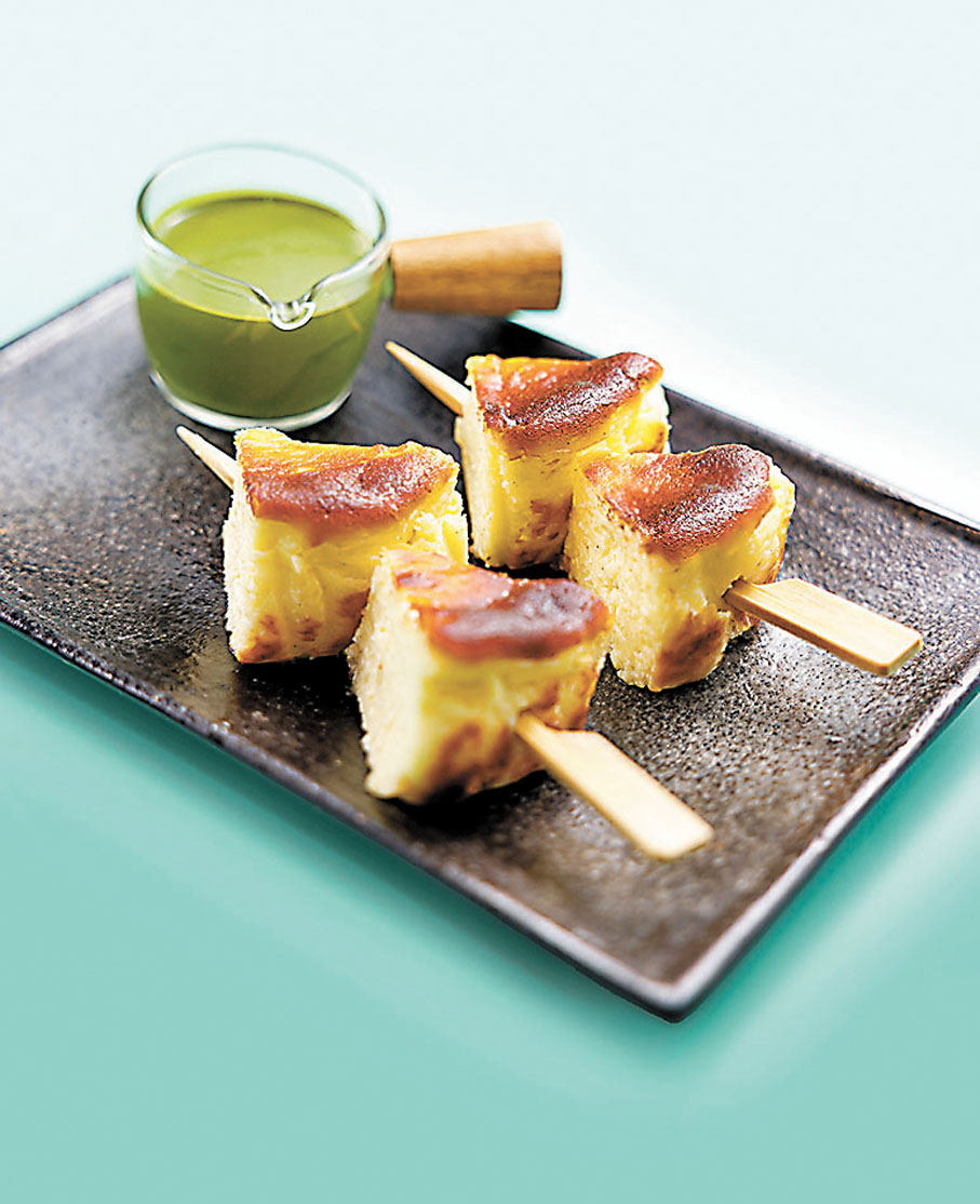 ◆巴斯克芝士蛋糕配小山圓抹茶醬