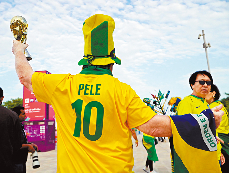 ◆Joe希望能給予病重的球王比利支持和力量。香港文匯報特派記者郭正謙  攝