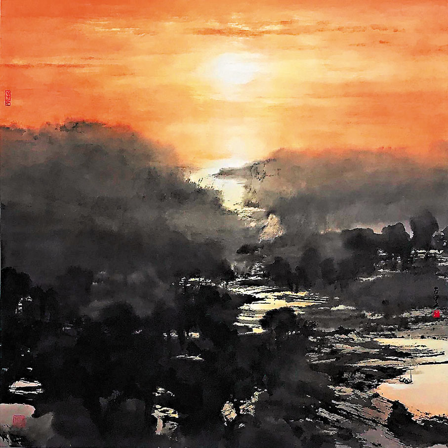 ◆何百里《紅日》