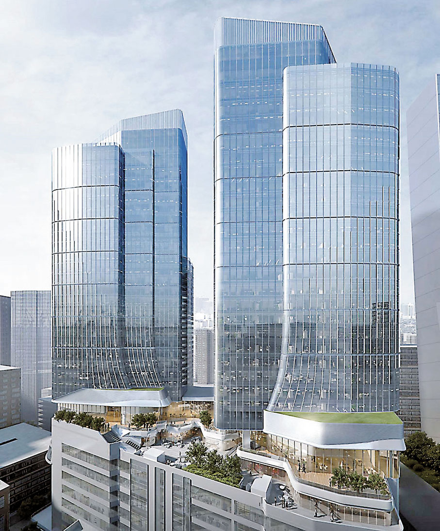 ◆ The Millennity現已落成,兩座大樓各提供20層甲級寫字樓,基座10層為大型商場。