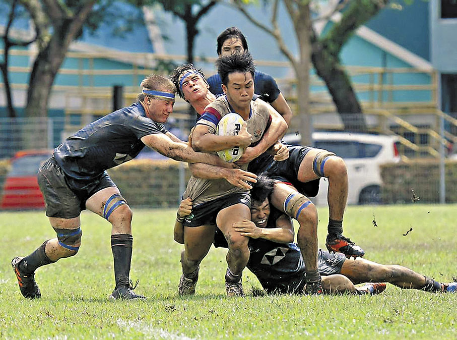 ◆港隊（深色衫）取得世界青年欖球盃參賽資格。  香港欖球總會圖片