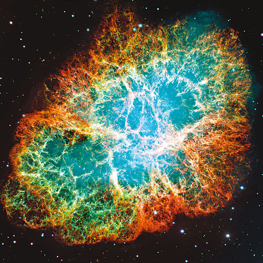 ◆ 蟹狀星雲，1054年爆發的超新星的殘骸。NASA圖片