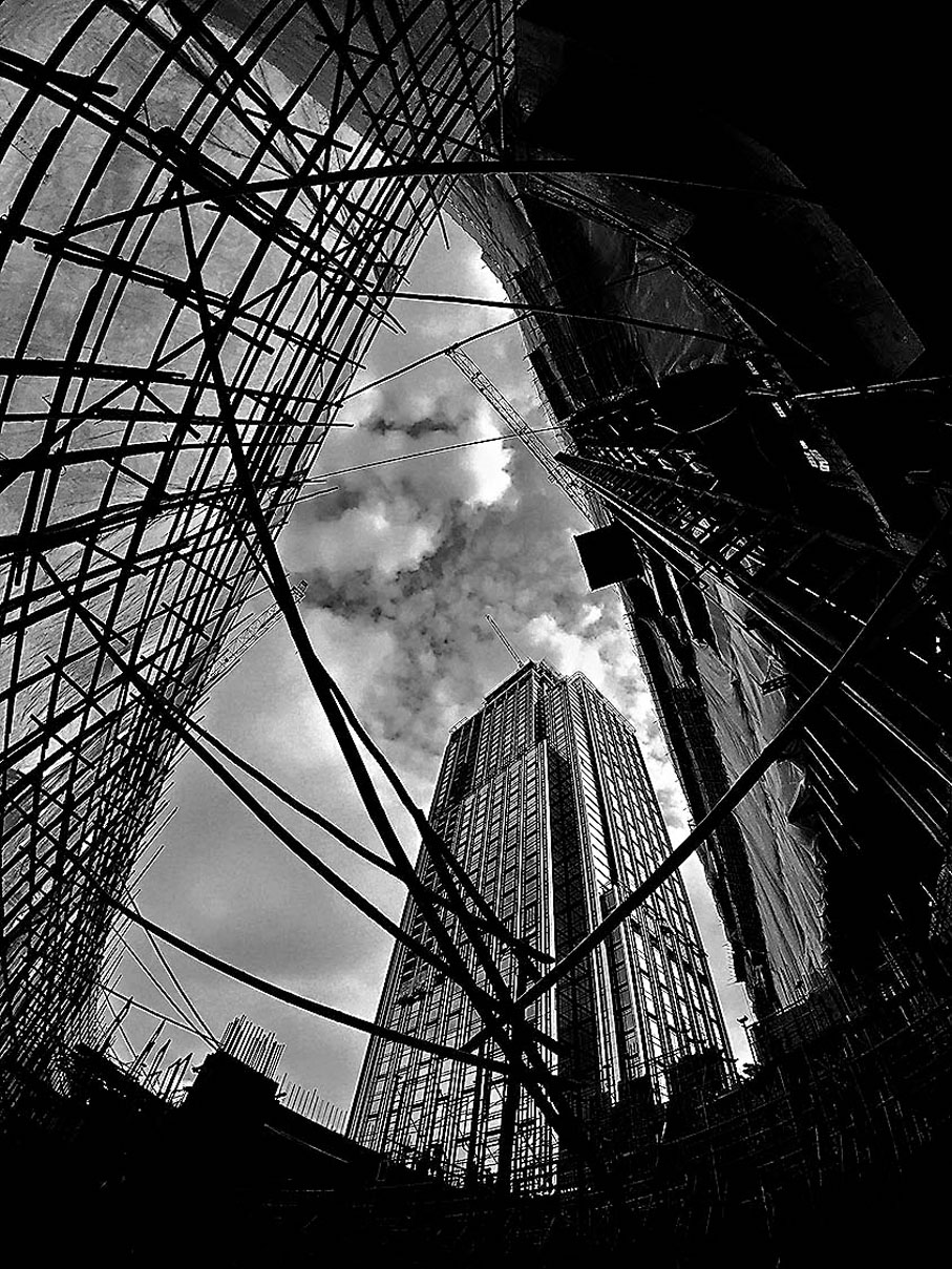 ◆董正綱《大廈與竹棚》