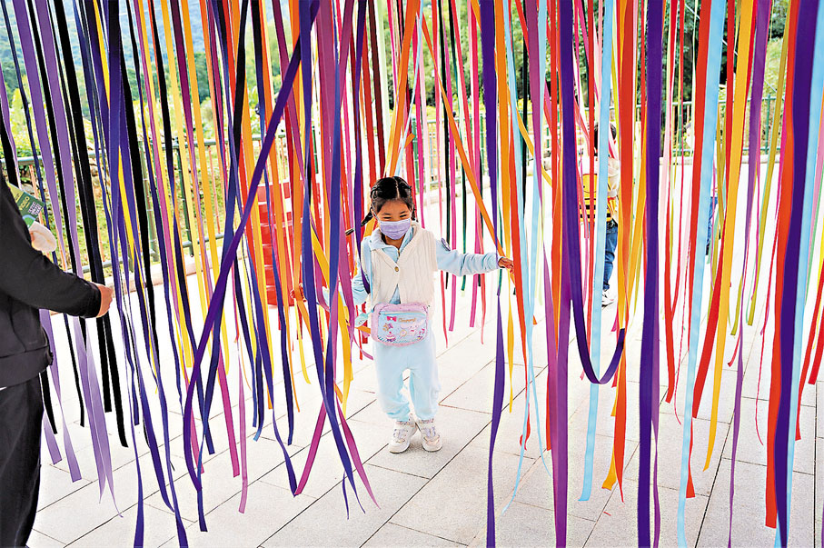 ◆《荔枝WOW!》活動的打卡點掛滿長絲帶。 受訪者供圖