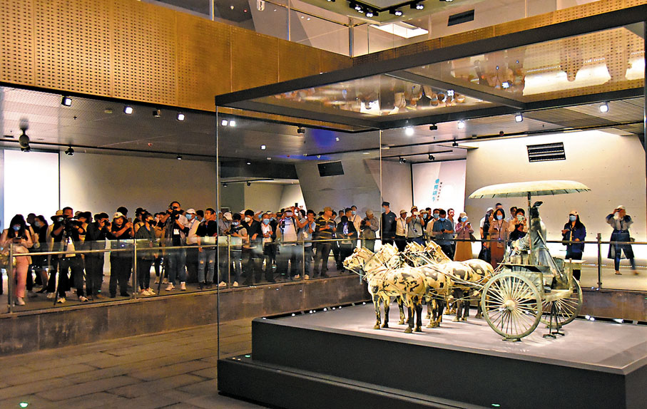 ◆秦陵銅車馬博物館展廳。