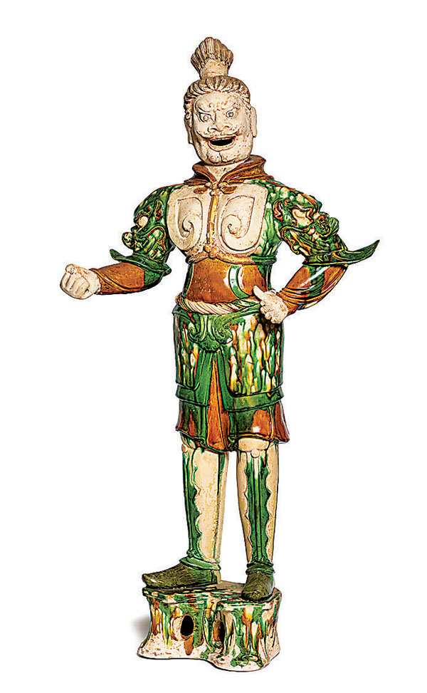 ◆唐三彩武士俑　圖片來源：香港珍藏大展