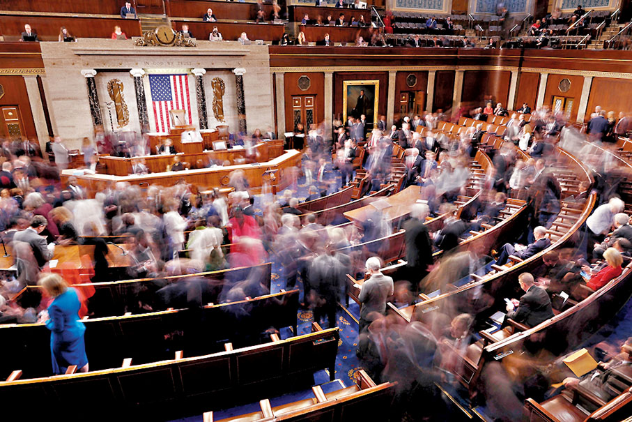 ◆眾院極右「自由黨團」成員拒絕妥協。法新社