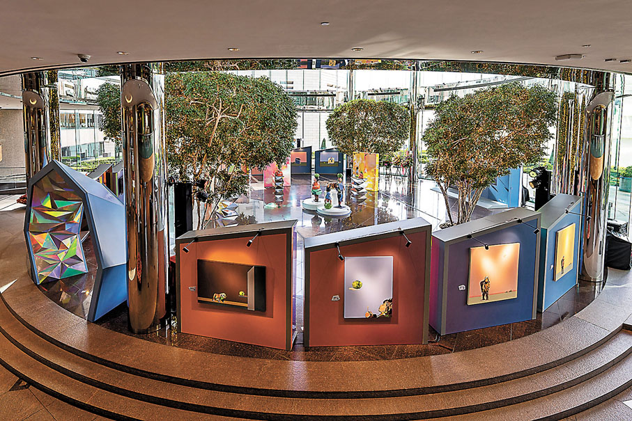 ◆展覽現場的設計以萬花筒作為靈感。 受訪者供圖