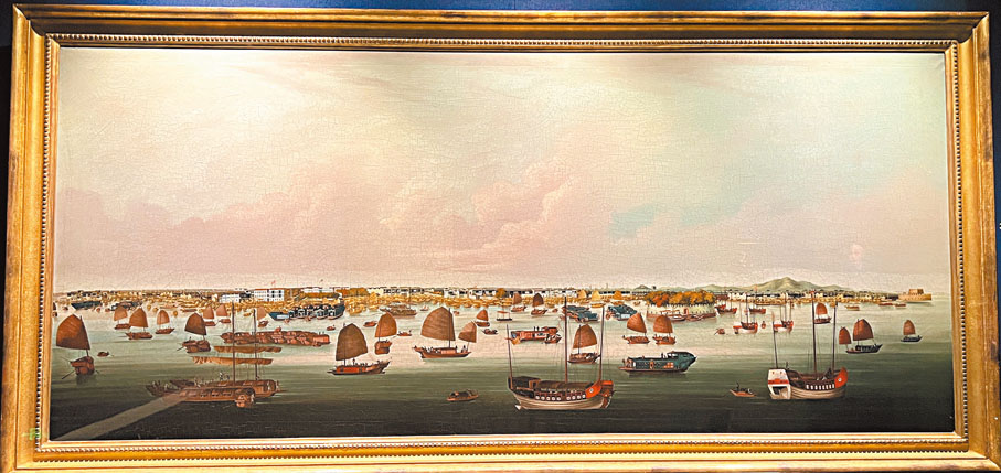 ◆有「珠江版清明上河圖」美譽的巨型油畫《廣州港全景圖》