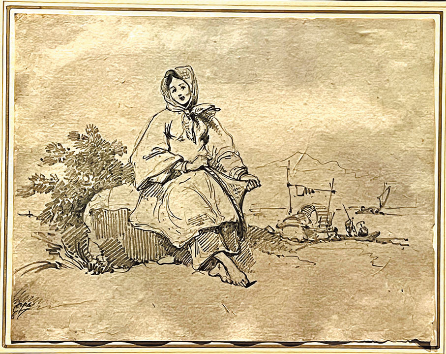 ◆錢納利《疍家女》速寫手稿