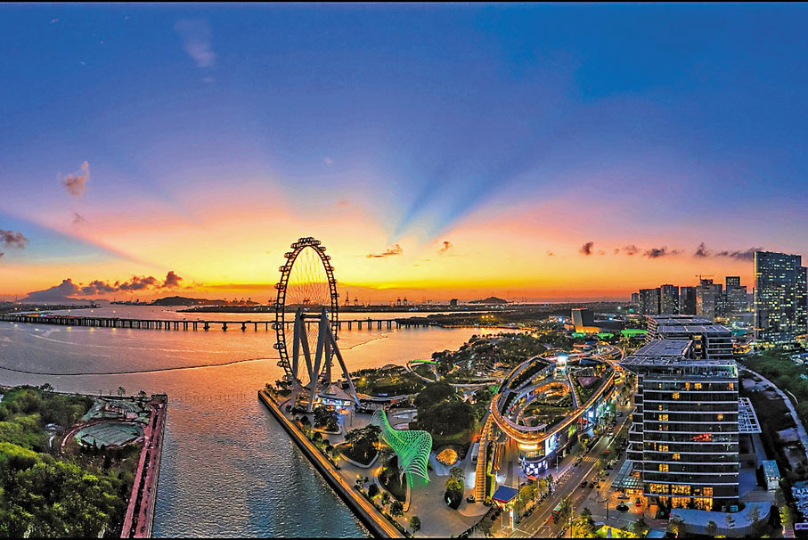 ◆「灣區之光」摩天輪。 羅康林 攝