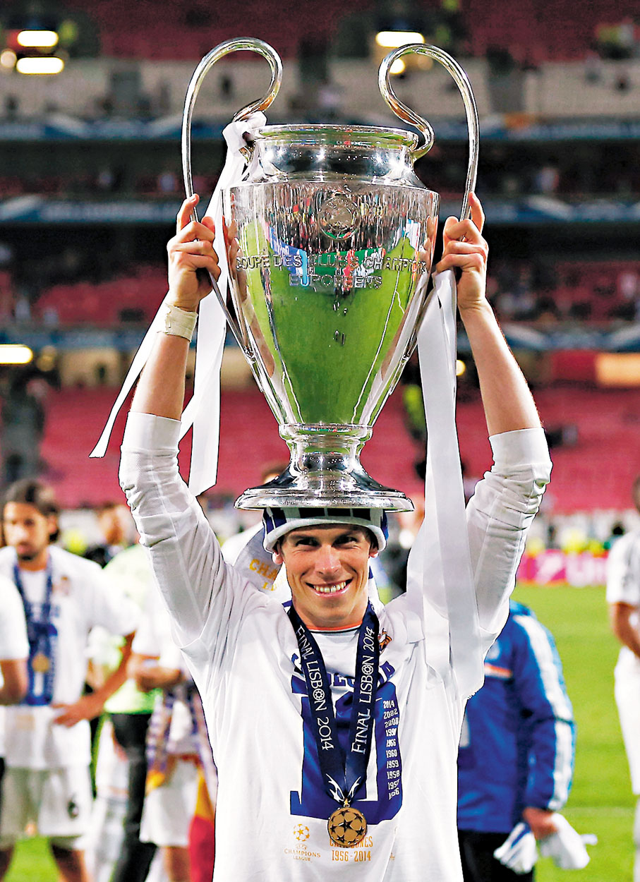 ◆加里夫巴利在2013/14球季，隨皇家馬德里贏得個人首座歐聯大耳盃。  資料圖片