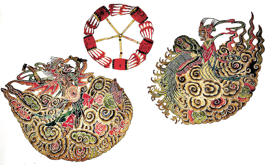 ◆陝西皮影·雷公雲朵、雨師婆雲朵