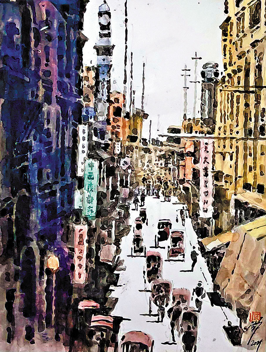 香港の街並み 油彩画 D【香港限定】絵画 香港アート 街並み 風景の通販 by HK迷百貨店shop