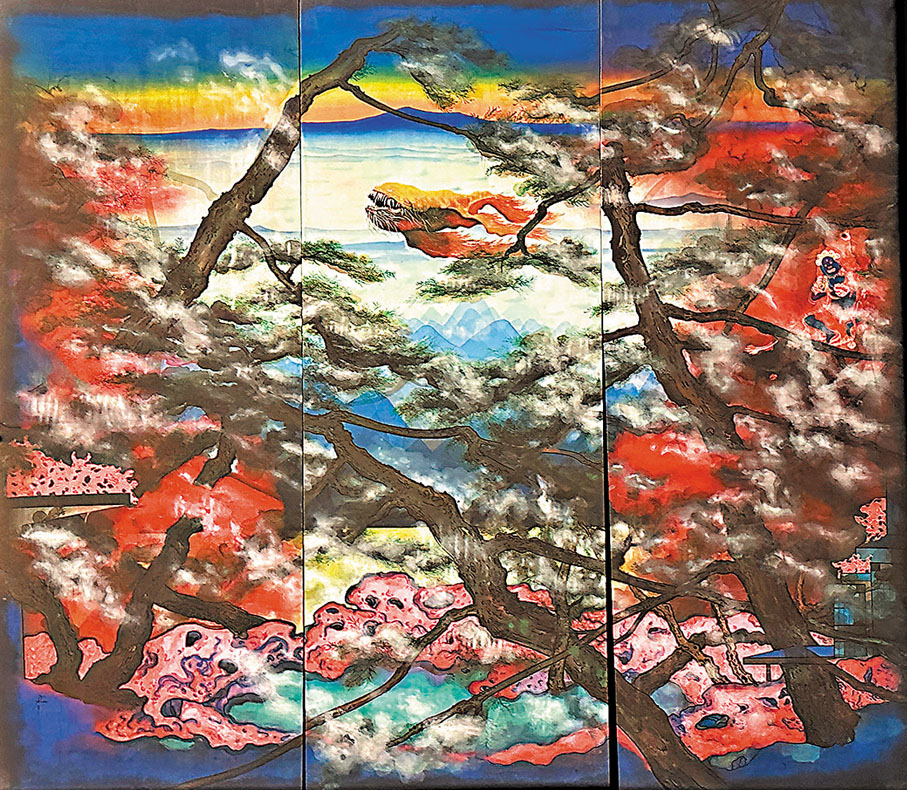 ◆作品《新山海經之一》。  張仕珍 攝