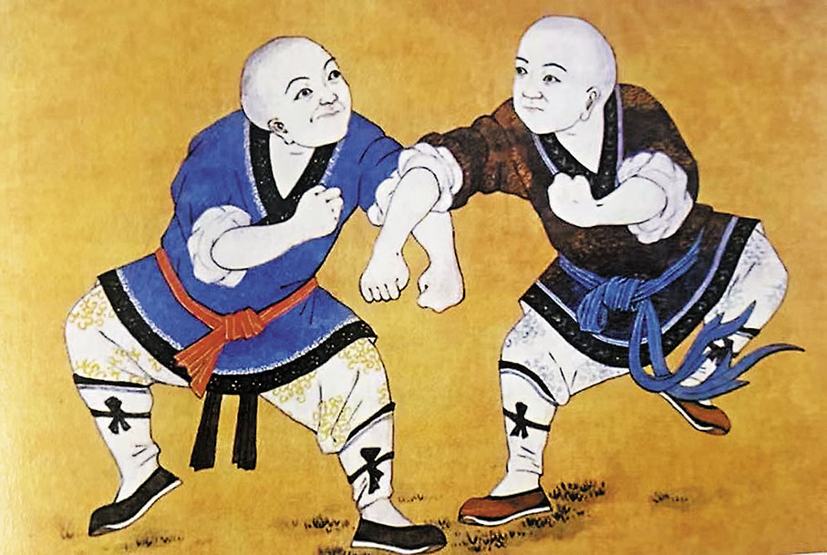 ◆少林僧人練武圖。 作者供圖