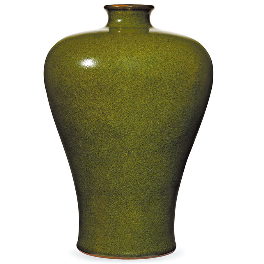 ◆清乾隆蟹甲青釉梅瓶