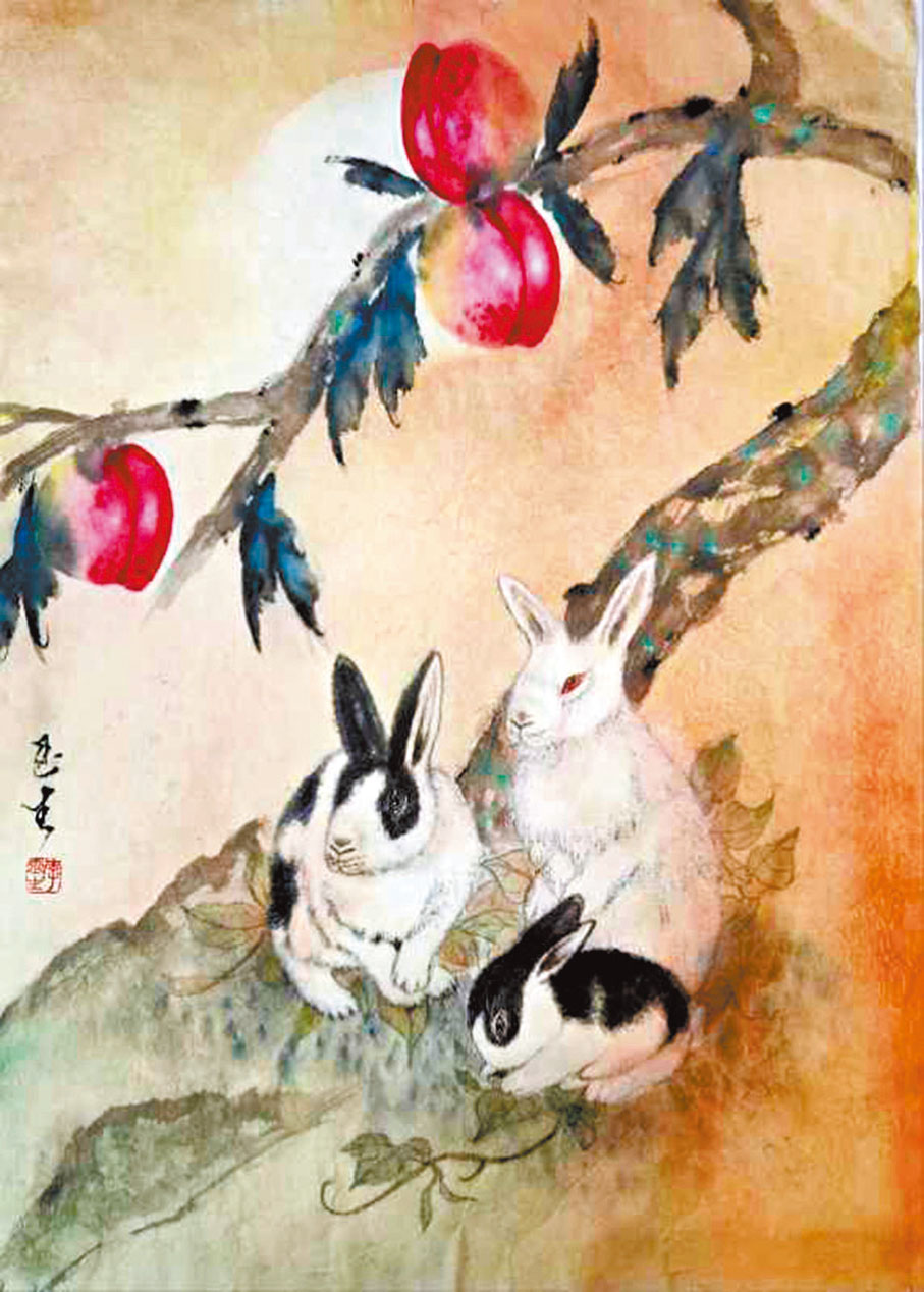 ◆《三兔福壽圖》