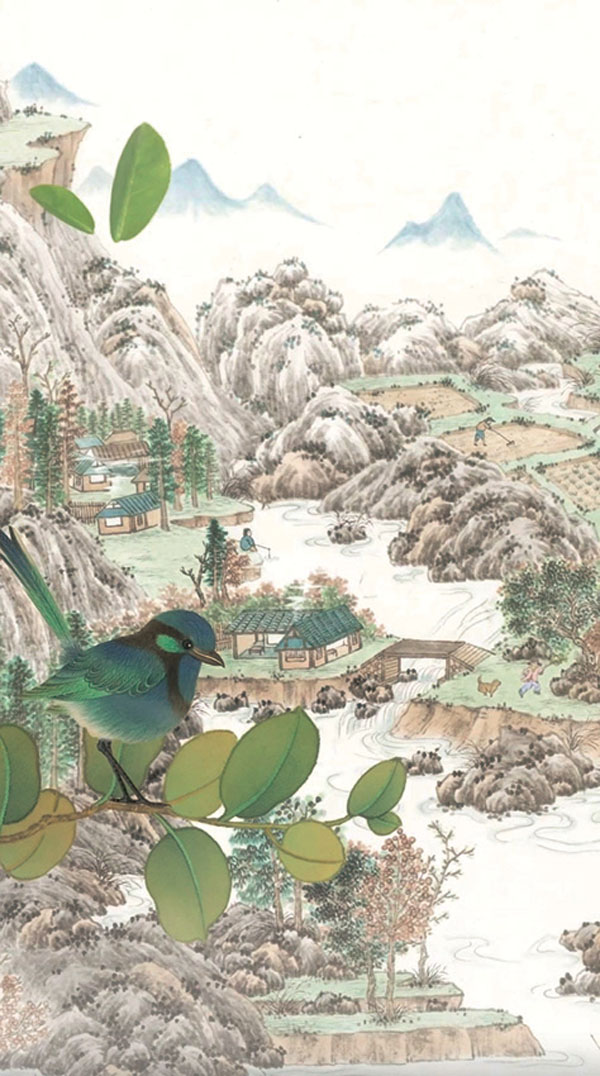 ◆ 卓家慧（繪畫）及劉俊傑（AR網頁設計及製作），《畫鏡漫遊》AR效果影像。