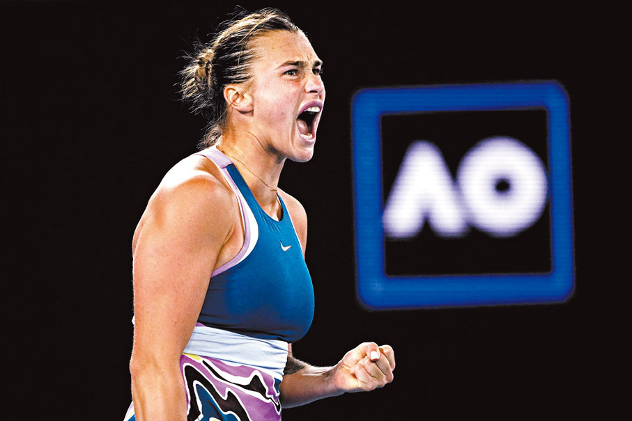 ◆ 莎芭蘭卡喜不自勝。 美聯社