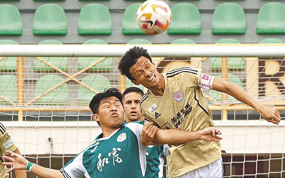 ◆東方（黃衫）昨以2:1擊敗和富大埔，全取3分。 足總圖片