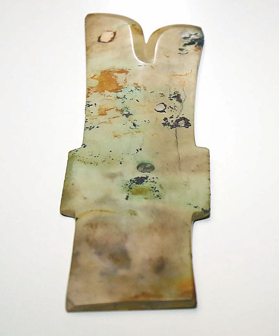 ◆線刻紋玉璋 晚商至西周 金沙遺址出土