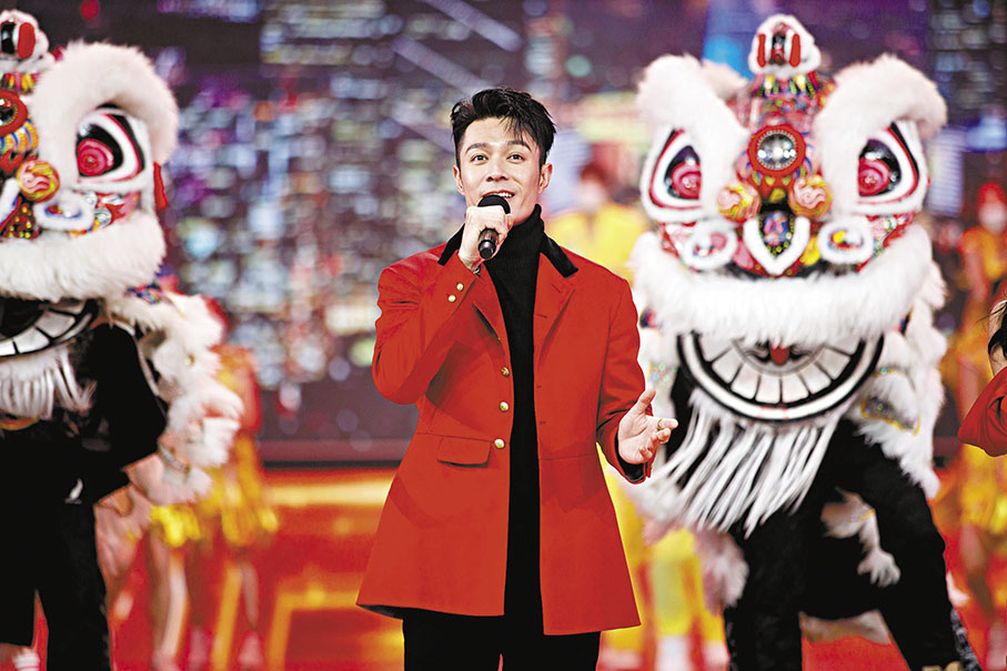 ◆周柏豪參加廣東衛視兔年春晚錄製。 香港文匯報記者胡若璋  攝