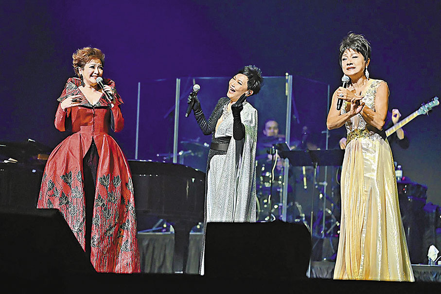 ◆左起：劉雅麗、陳潔靈和葉麗儀早前到美國登台。