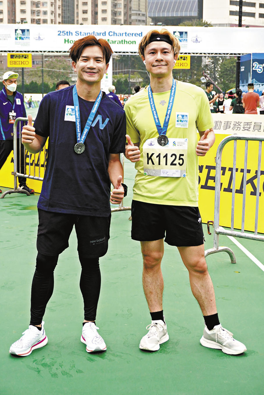 ◆C AllStar成員梁釗峰(左)和陳健安一起參賽。