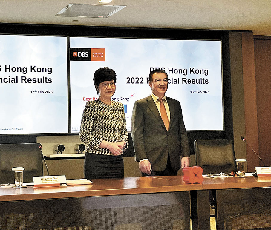 ◆左起：星展香港財務總監陳立珊、星展香港行政總裁龐華毅。 香港文匯報記者馬翠媚  攝