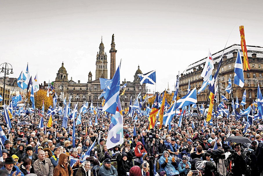◆英國最高法院去年底裁定，蘇格蘭議會不能在未經英國政府同意下舉行第二次獨立公投。 資料圖片