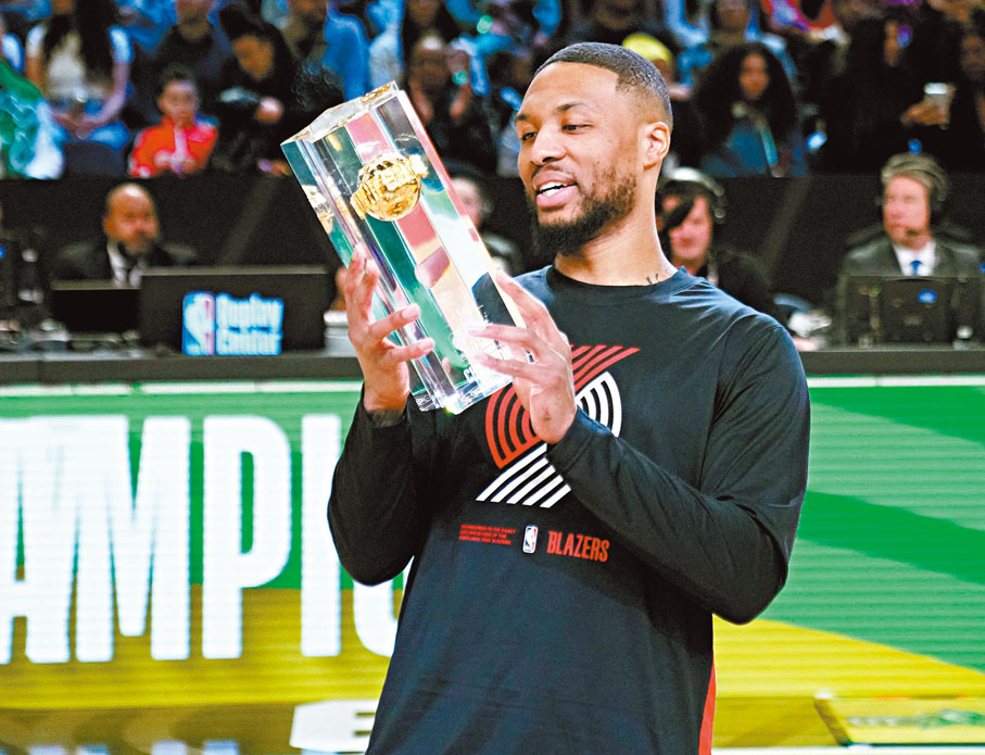 ◆利拿特在三分球比賽中脫穎而出。 路透社