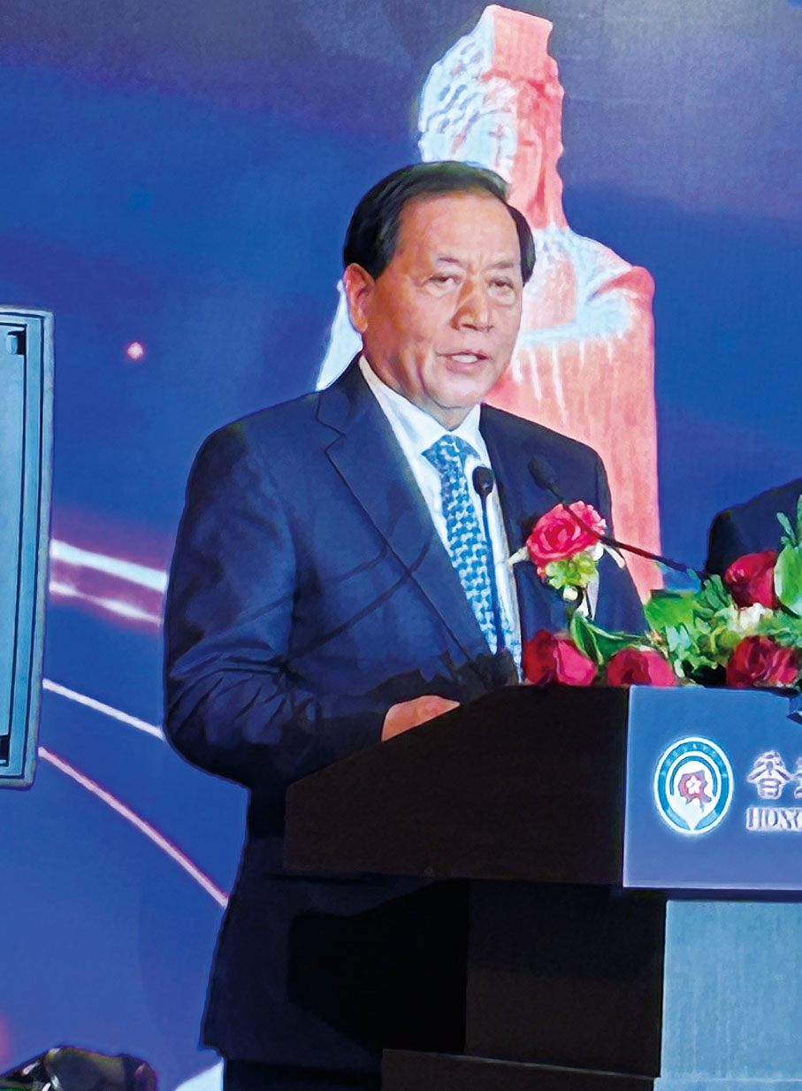 ◆全國政協常委、香港福建社團聯會榮譽主席吳良好致辭。