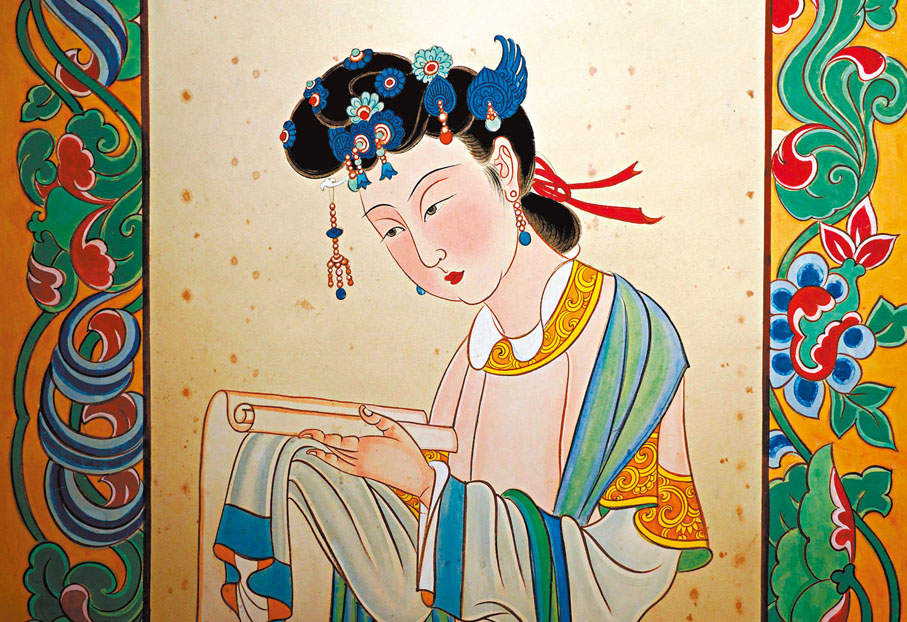 ◆ 薛濤是唐代著名的女詩人。圖為張大千代表作《薛濤製箋圖》。資料圖片