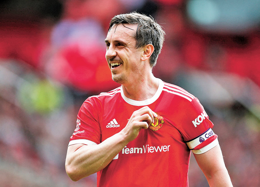 ◆ 詞與詞之間的語法關係有不同的理解，亦會出現歧義，如前英格蘭球員Gary Neville的爸爸涉嫌性侵的報道，就引起了歧異。資料圖片