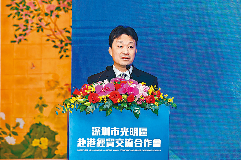 ◆ 邱浩航全程用粵語致辭，彰顯與香港合作的誠意。