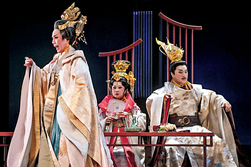 ◆ 武則天是唐太宗的妃嬪，所以論關係的話，就是唐高宗的繼母。圖為戲劇中的武則天。資料圖片