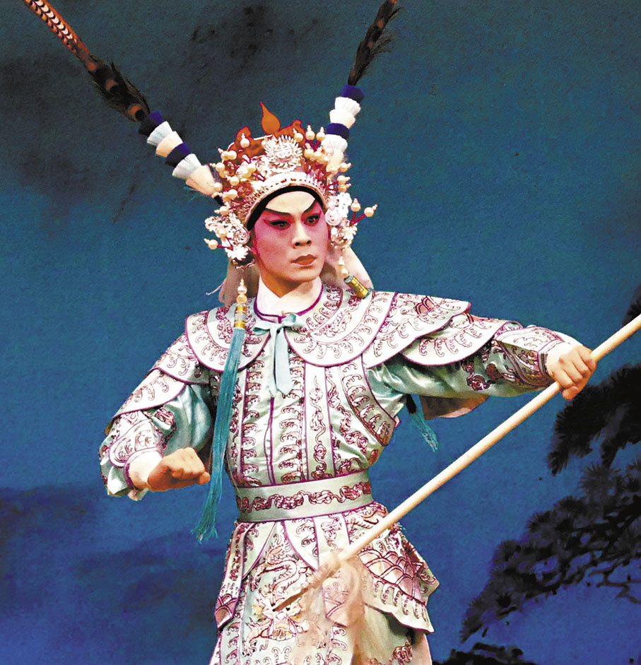 ◆藍天佑功底扎實，武場戲威風凜凜。