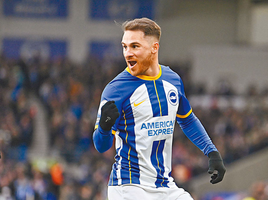 ◆阿歷斯麥亞里士打是白禮頓中場的一大驚喜。 資料圖片