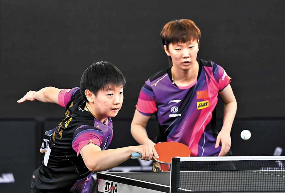 ◆王曼昱/孫穎莎（左）晉級。  資料圖片
